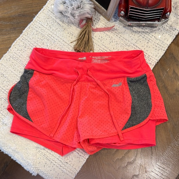 Avia Women's Red and Gray Athletic Shorts - Picture 1 of 5